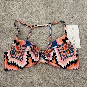 Athleta Desert Geo Knot Front Bikini Top, size small